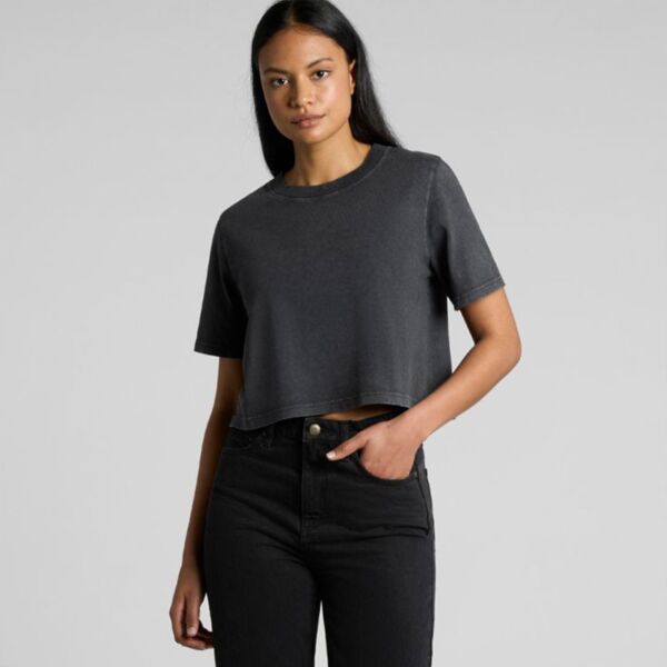 Womens Stone Wash Heavy Crop Tee Thumbnail