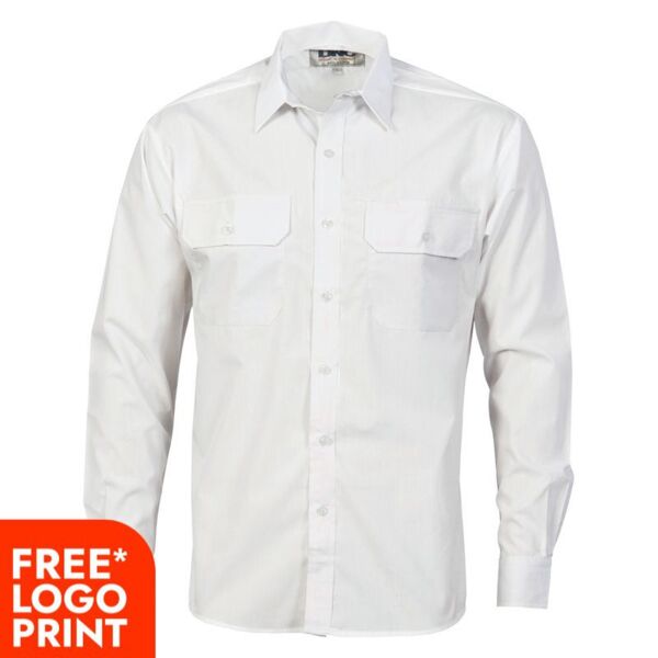 Mens Polyester Cotton Work Long Sleeve Shirt Thumbnail