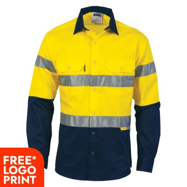 Two Tone Drill Shirt with 3M 8910 R/Tape Thumbnail