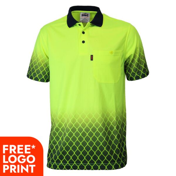 HiVis Sublimated Metal Mesh Polo Thumbnail